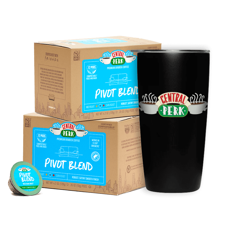 Pivot Coffee Pod and Black Tumbler Coffee Gift Bundle, 2 Boxes of Pivot Coffee Pods and a Black Coffee Tumbler