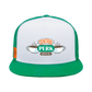 Green trucker cap front, Central Perk logo embroidery, Breathable mesh design, Classic cap silhouette, Adjustable snapback