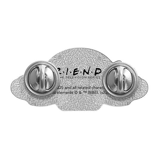 Back view of Metal Logo Lapel Pin", "secure pin clasp", "durable construction", "for jackets or bags", "easy-to-fasten design