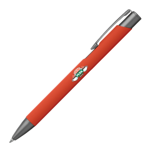 Central Perk Orange Pen, Central Perk Orange Pen Front, Pen with central perk logo