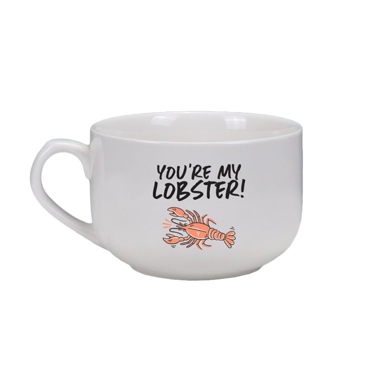 White Ceramic Lobster Mug 25 oz