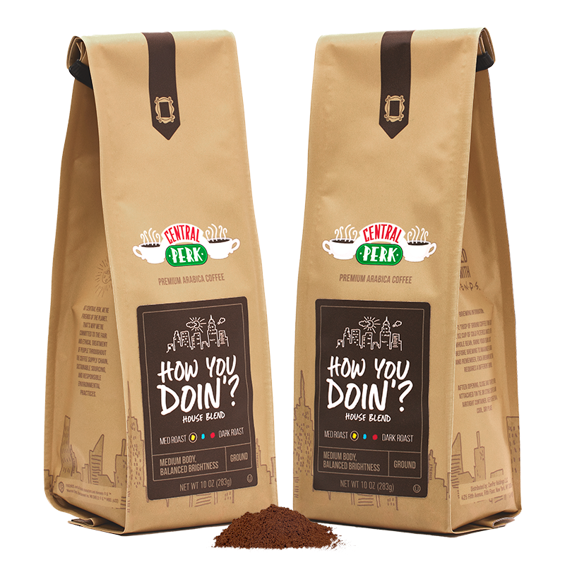 Prepaid 3 Month Ground Coffee Subscriptions, Central Perk How You Doin House Blend Ground Coffee 3 Month Subscription, 3 month house blend subscription, 3 month ground coffee subscriptions, How you doin medium roast ground coffee 3 month subscription