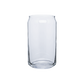 Back view of Clear Glass Soda Can, minimalist drinkware, modern aesthetic