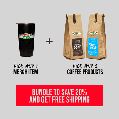 Pick any 1 merch item + 2 coffee products and save 20% plus free shipping