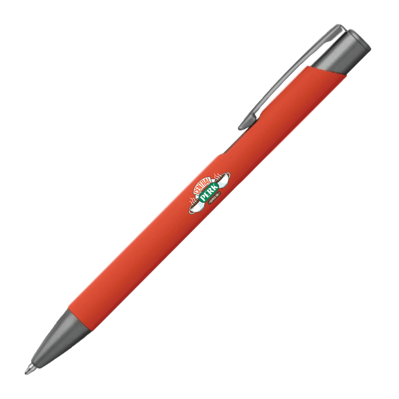 Central Perk Orange Pen, Central Perk Orange Pen Front, Pen with central perk logo
