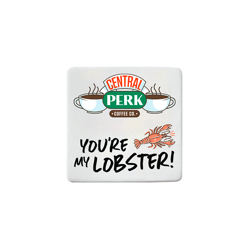 you're my lobster magnet, Friends you're my lobster, you're my lobster friends, Central Perk you're my lobster, Front view of the 'You Are My Lobster' magnet, Front view of 'You Are My Lobster' magnet", "Central Perk-inspired design", "iconic FRIENDS™ catchphrase", "magnet for fans", "durable magnet surface"