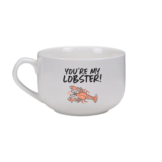 White Ceramic Lobster Mug 25 oz