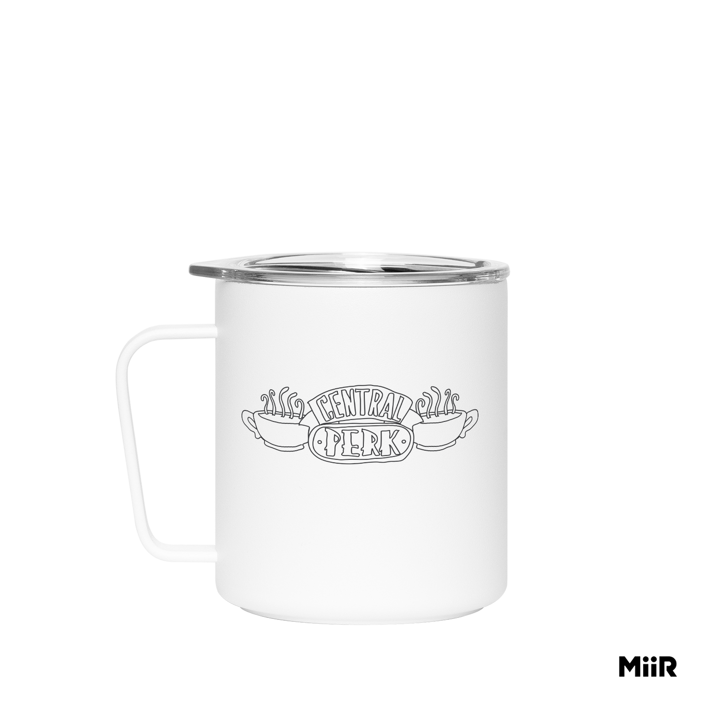 MiiR Camp Mug, MiiR Mug, MiiR camping mug, MiiR camp mug, Miir Insulated Camp Mug, Insulated Camp mug, Insulated camping mug, Central Perk Camp Mug, Central Perk Coffee Mug, Central Perk Mug, Insulated mug for camping, camping mug, Miir white mug, white mug, white coffee mug, insulated white coffee mug