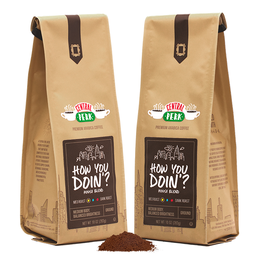Prepaid 3 Month Ground Coffee Subscriptions, Central Perk How You Doin House Blend Ground Coffee 3 Month Subscription, 3 month house blend subscription, 3 month ground coffee subscriptions, How you doin medium roast ground coffee 3 month subscription